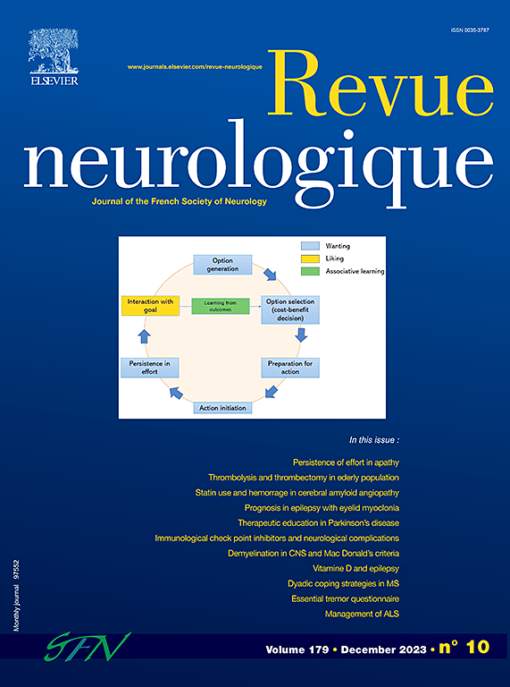 Go to journal home page - Revue Neurologique